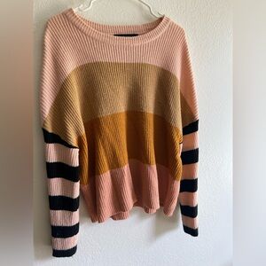 Striped Pink and Mustard Sweater